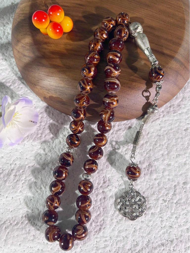 High-Quality Glass Arabic Prayer Beads Bracelet - Muslim Handheld Rosary