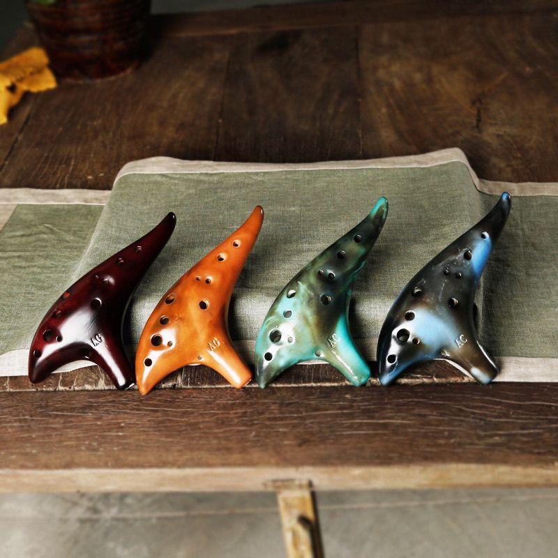 12-Hole Alto AC Tone Smoked Ocarina for Beginners & Professionals – Folk Instrument for Teaching & Performance.