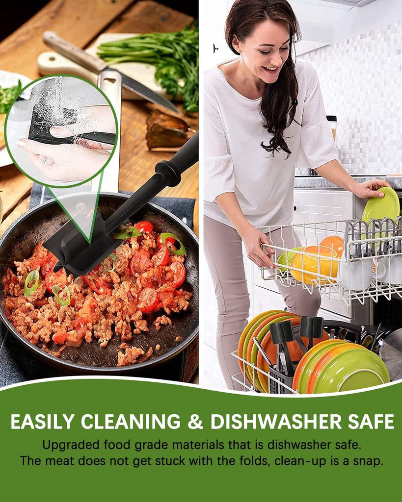 1/2 pc Meat Chopper Heat Resistant Meat Masher for Ground Beef Hamburger Meat Mix and Chop Kitchen Tool & Meat Browning Utensil