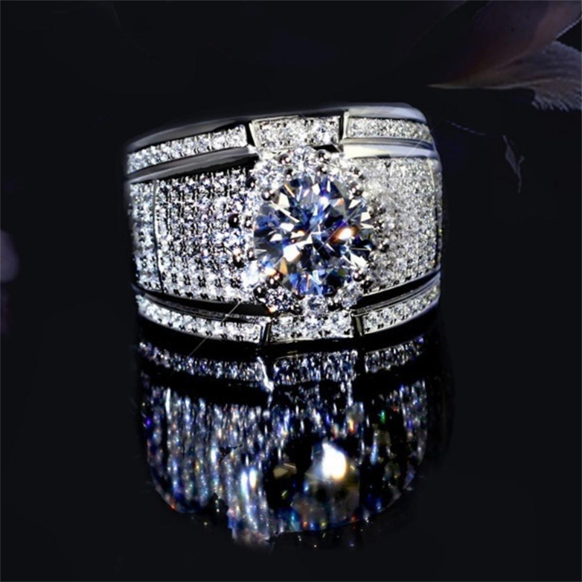 Потрясающее обручальное кольцо с микроциркониями в винтажном стиле на день святого — фото 2