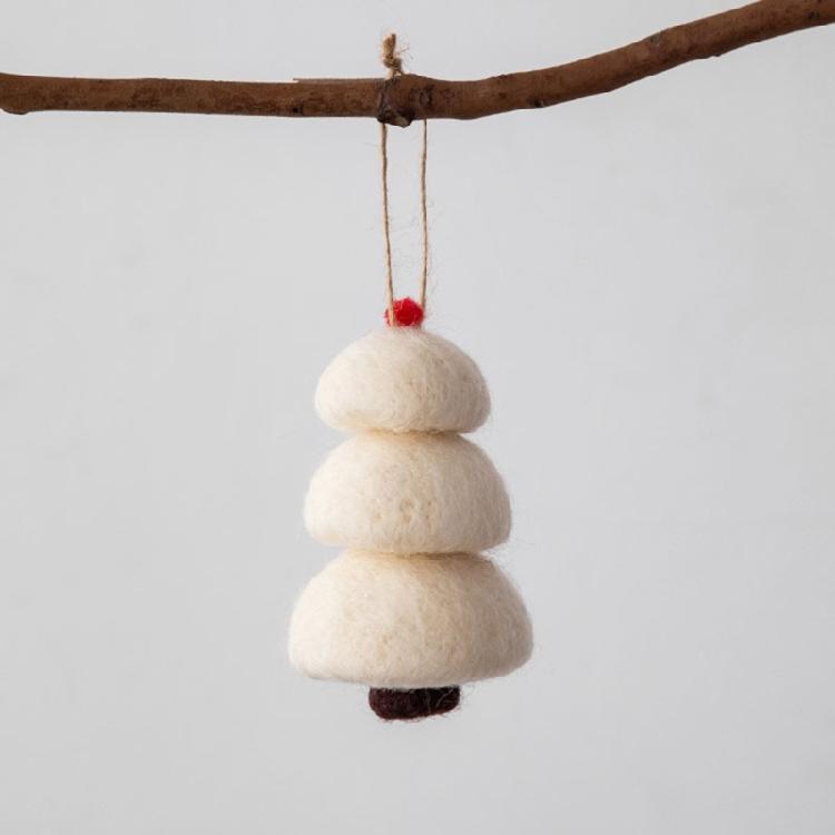 Christmas Wool Felt Mushroom Ornament Great for Holiday and Wedding Decor