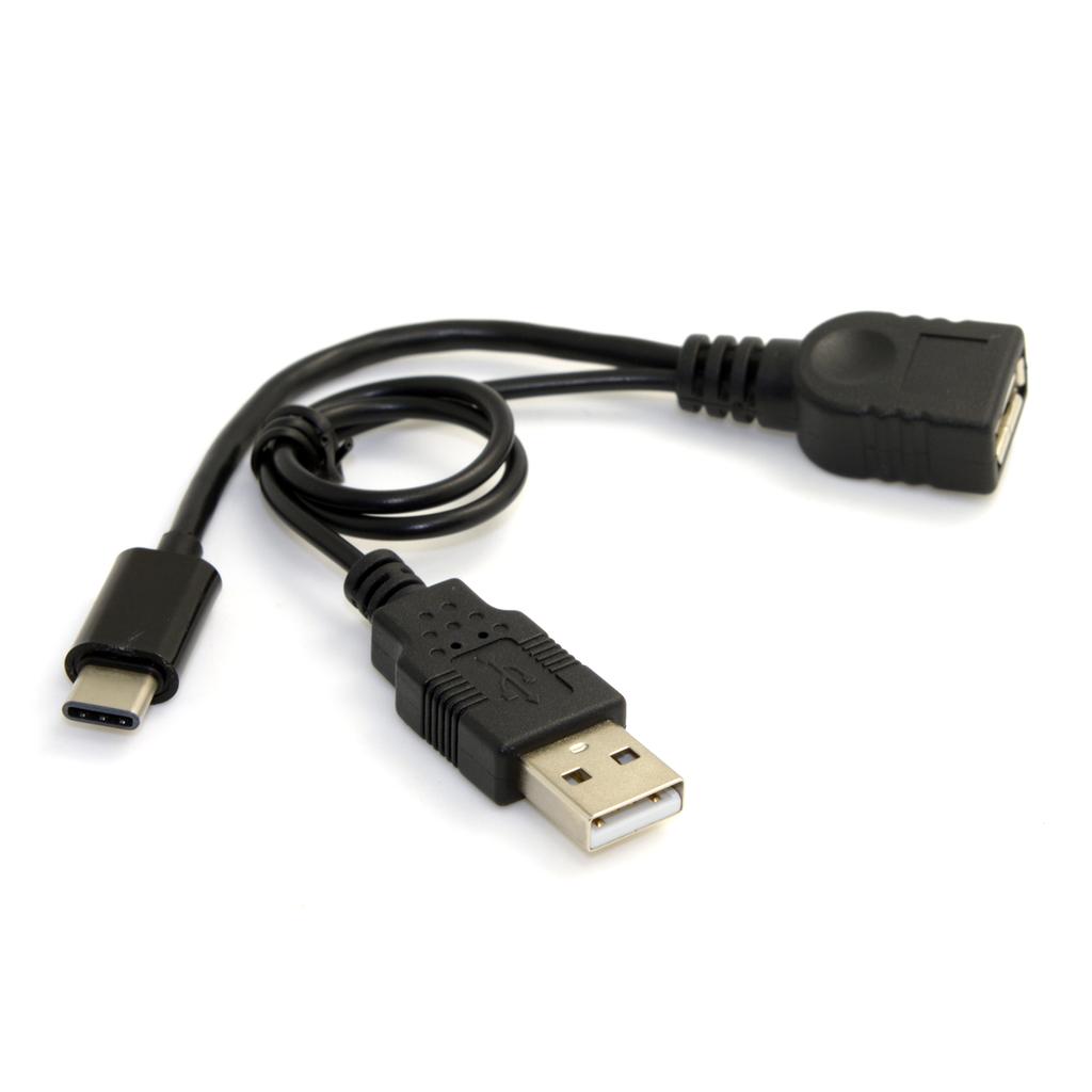 USB 3.1 Type-C To USB 2.0 Female OTG Data Cable with Extral Power