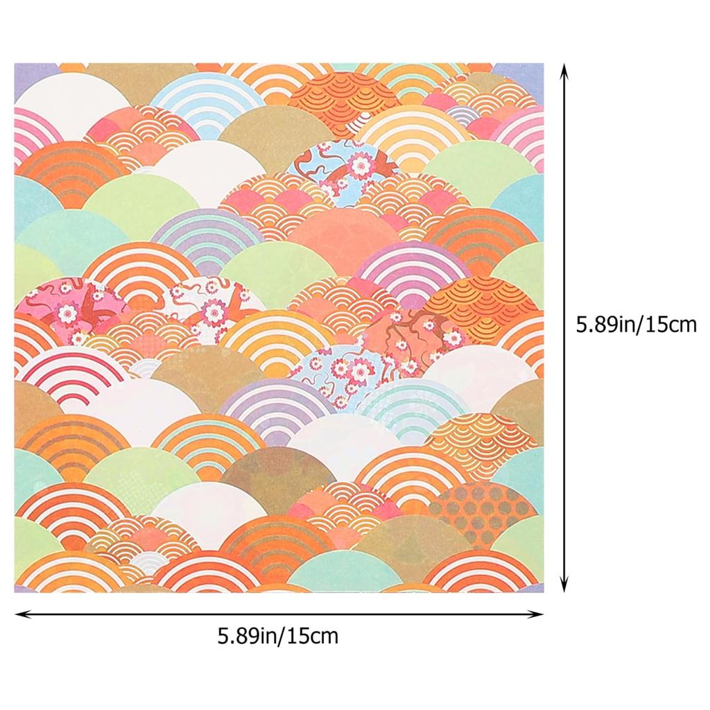 OSALADI Printed Square Origami Japanese Style and Interior 50-Pack Double-Sided Paper, Design, Beginner-Friendly Origami, Craft, Stationery,