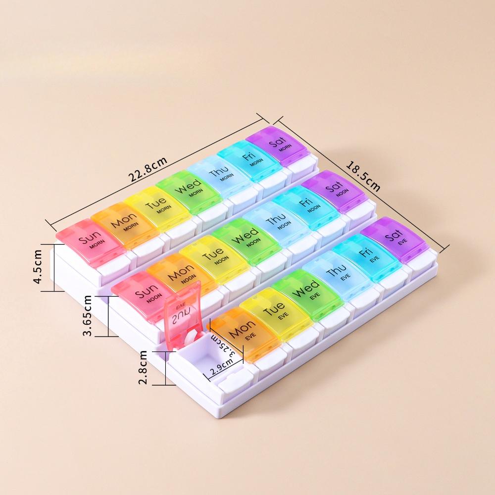 New Large Weekly 3 Times A Day 21 Grids Pill Organizer Cases Box Medicine Storage Container for Vitamins Fish Oil Supplements