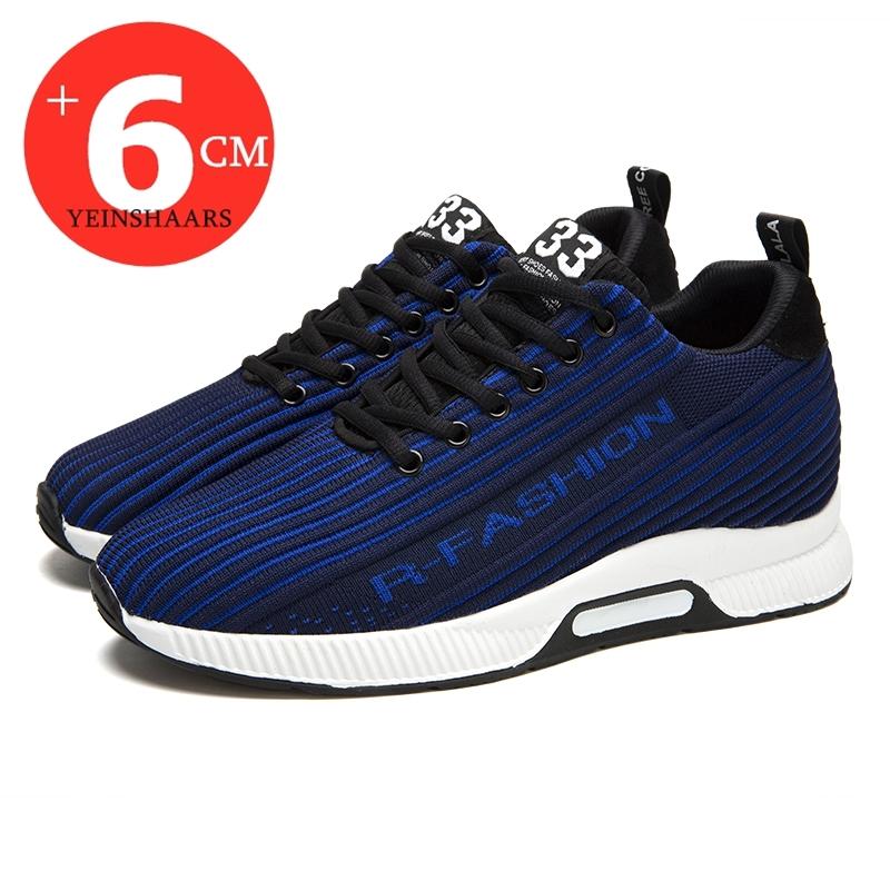 Fashion Men Sneakers Elevator Shoes Height Increase Shoes For Men Hidden Heels 6cm Optional Breathable Lift Sports Height Increasing Man
