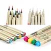 Precision Micro-Line Pens Collection of 9 Colors Brush Fineliner Ink Pens Water Resistant Archival Ink Multiliner Sketching Anime Drawing