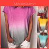 Stylish Women's Summer Short Sleeve Gradient Plus Size Casual Beach T-shirt Blouse For Effortless Fashion