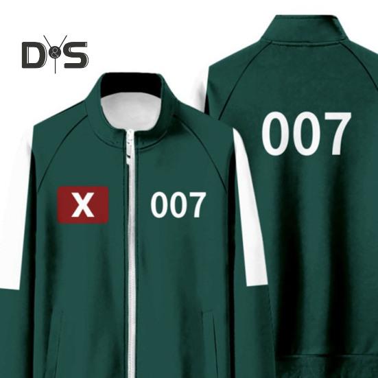 230 001 007 Tracksuit Cosplay Costume Korean Unisex Jacket Short Sleeve Top Jogging Pants 3 Piece Track Suit Set Masquerade Party Outfit