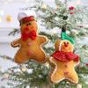 Adorable Brown Fabric Gingerbread Man Doll Festive Christmas Tree Ornament Decoration
