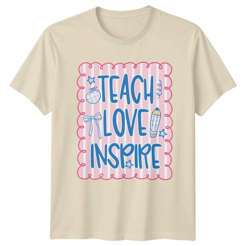 Teach Love Inspire Teacher Appreciation Education Graphic Unisex Tee