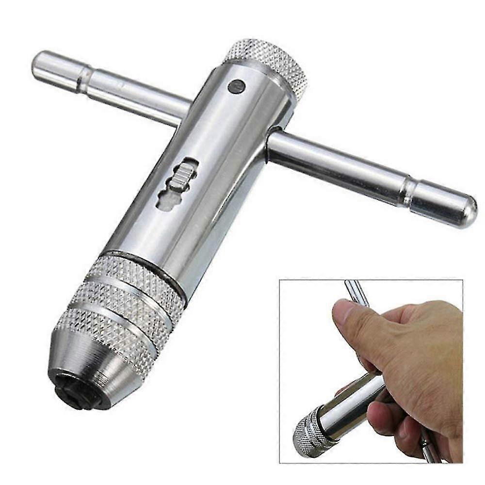 Ratchet Tap Chuck Wrench Adjustable T Handle Ratchet Tap Holde M3-m8 Screw Machine Ratcheting Screw