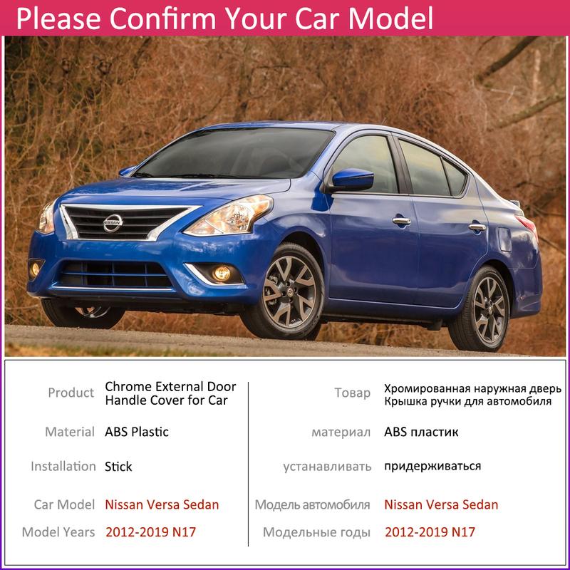 Für Nissan Versa Limousine Latio Almera Renault Scala 2012~ Chrom Türgriffabdeckung Autozubehör Aufkleber Zierleisten-Set 2015 2018