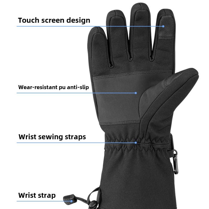 Beheizte Motorradhandschuhe für Männer und Frauen, batteriebetriebene Arbeitshandschuhe, Touchscreen-Winddichte Handschuhe, wasserdichte Handschuhe, Handwärmer für Camping