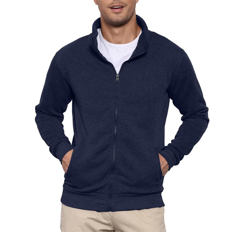 Men's Sweat Jacket Pullover Hoodie Sweatshirt Man Without Hood with Zip Jacket Outdoor Sport Lightweight Streetwear