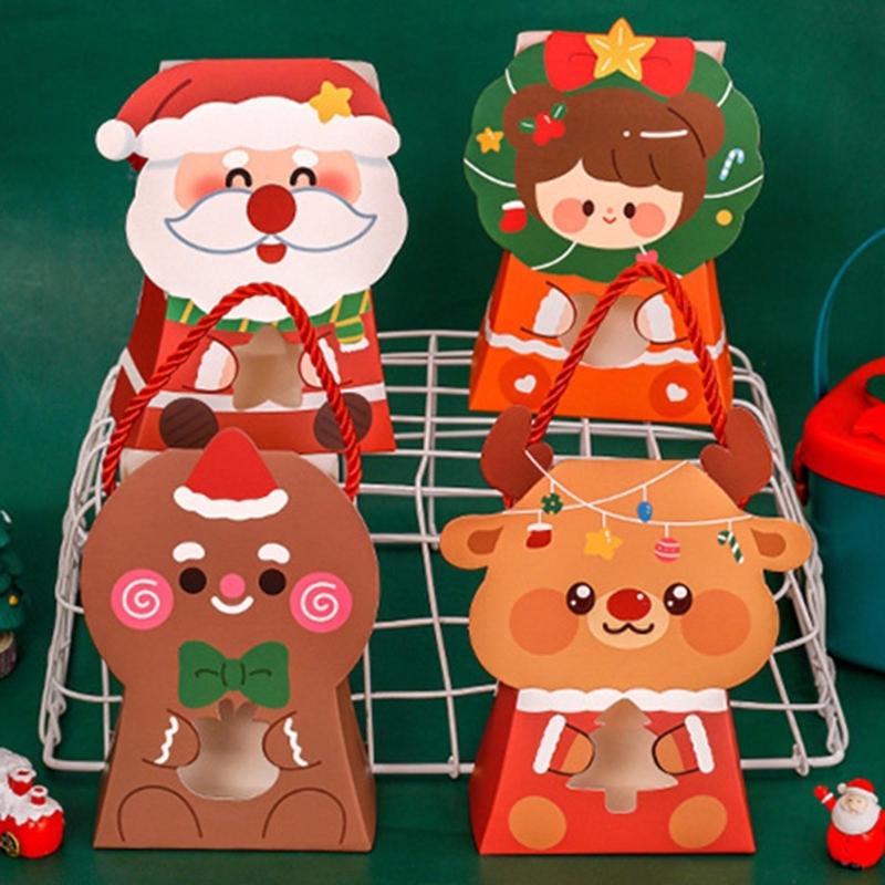 Festive Christmas Gift Boxes 10pcs Chocolate Candy Packaging Bags for Home Decor