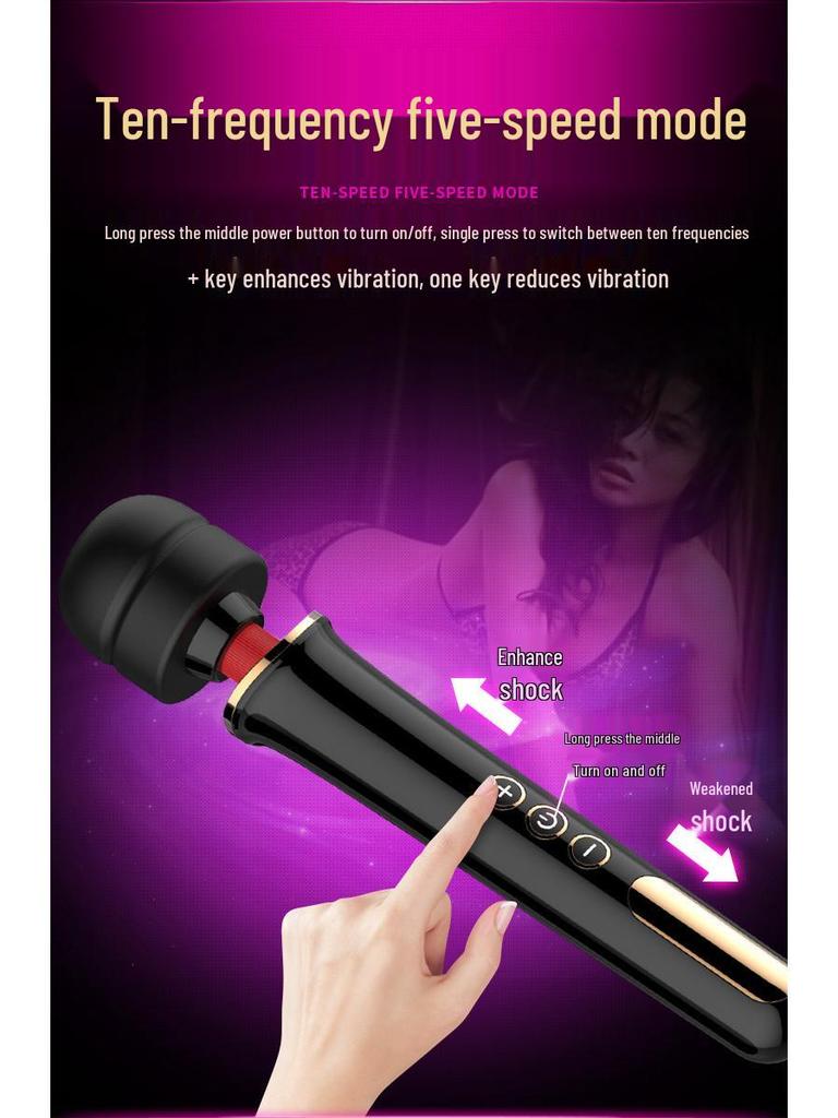 Wiederaufladbarer Großer AV-Vibrator für Frauen - Super Starker Mehrfrequenz-Masturbator.