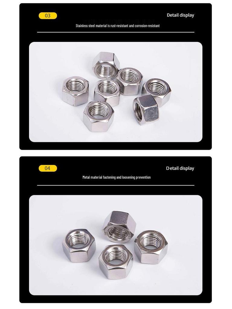 304 Stainless Steel Hex Head Cap Nut DIN934
