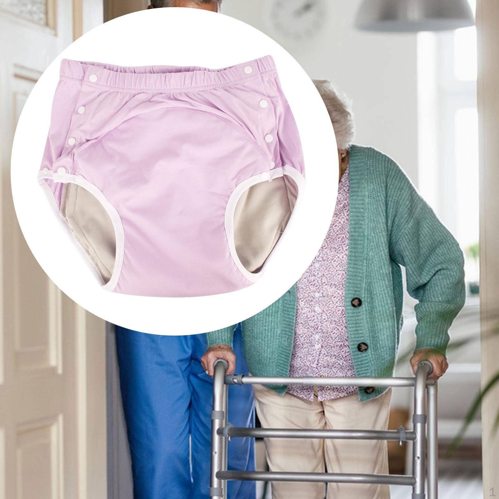 Недержание Покрытие Взрослый Подгузник Удобный Профессиональный Мягкий Непромокаемый Трусы Многоразовый для Пожилых M розовый