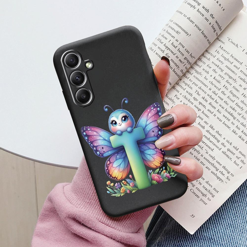 Phone Case For Samsung Galaxy A15 A25 A35 A55 A13 Colorful Letter Love Flower Butterfly Women INS Shell Fundas Bumper Soft Cover