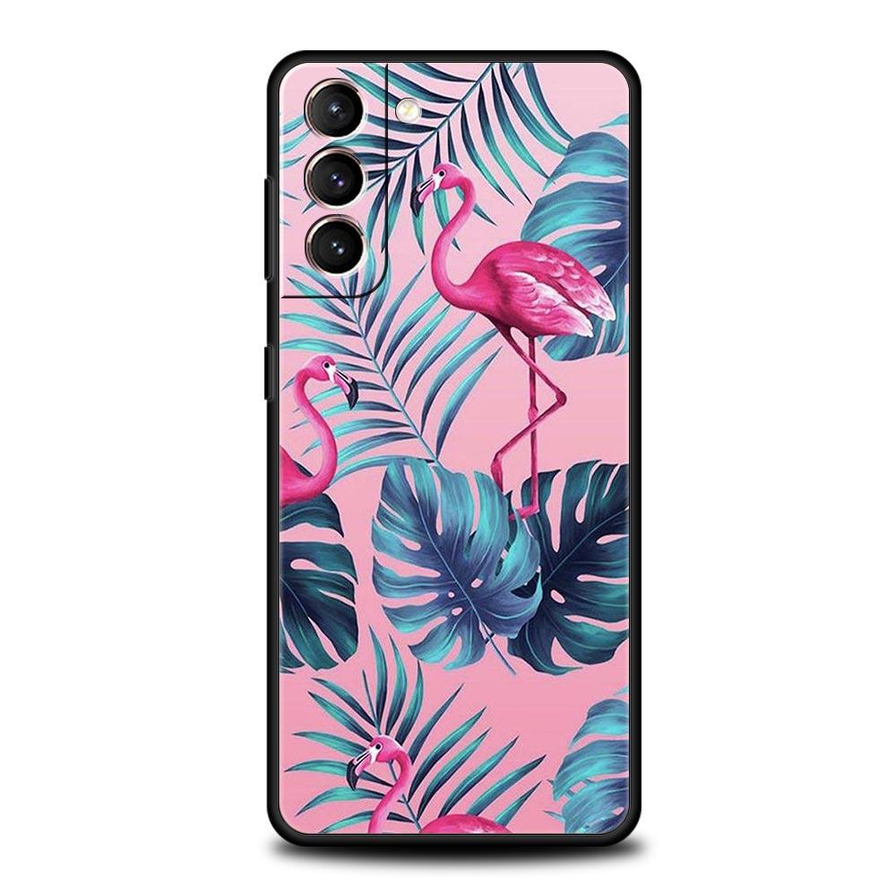 Pink Red Flamingo Phone Case For Samsung Galaxy S23 Ultra S22 S21 S20 FE 5G S10 S10E S9 S8 Plus Note 20 Silicone Cover Bumper