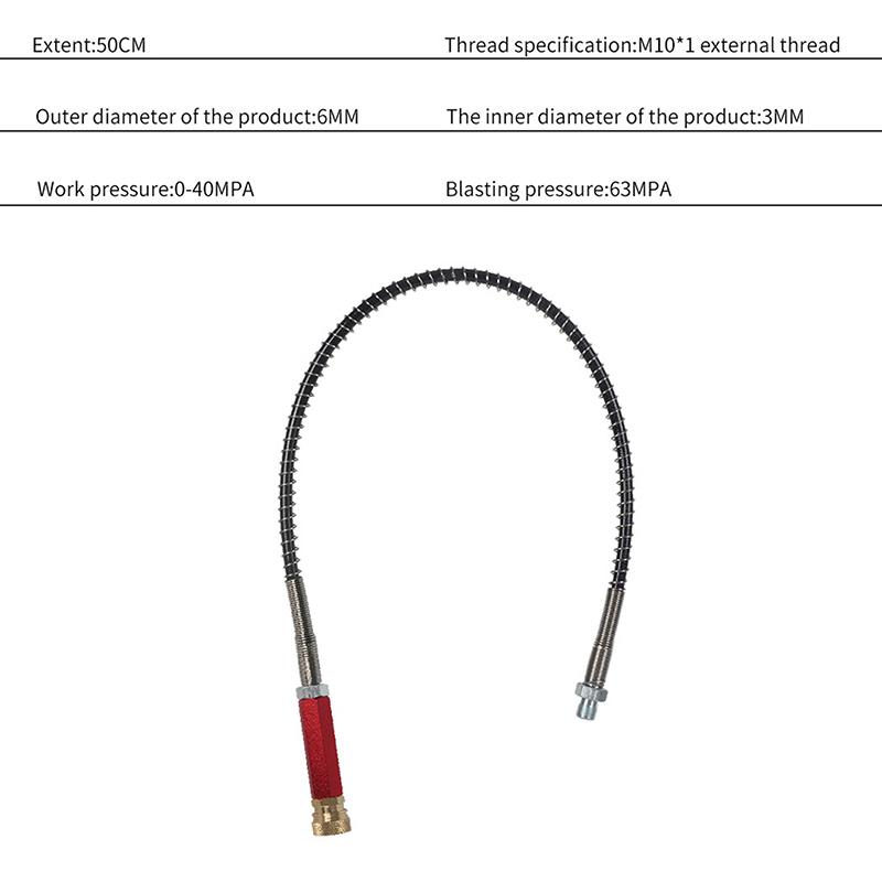 

TPU 63mpa Pump Hose With 6mm Female Quick Steel Copper 4500psi High Pressure Spring Inflation Hose