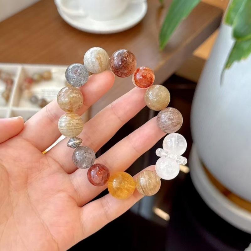 Xiaohongshu Natural Crystal Bracelet: Unique Design, Large Particle, Multi-Gemstone, Women's Niche Ins Style