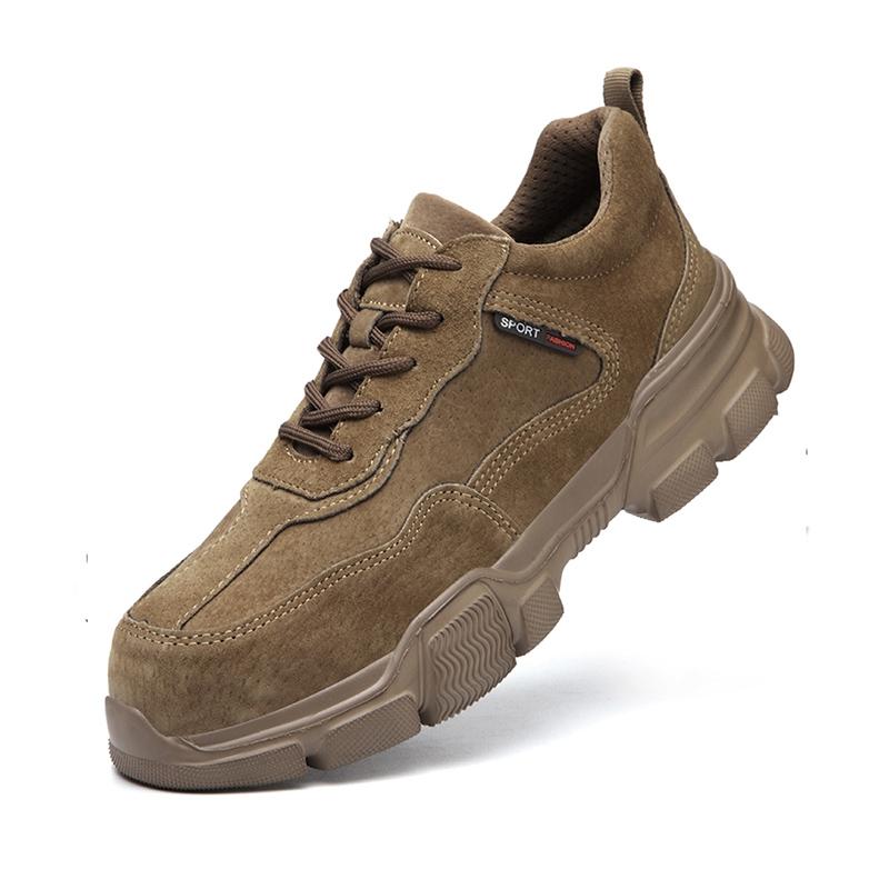 

Рабочая защитная обувь, мужская легкая обувь без шнуровки со стальным носком, женская нерушимая рабочая обувь с защитой от проколов, мужские кроссовки 40 коричневый