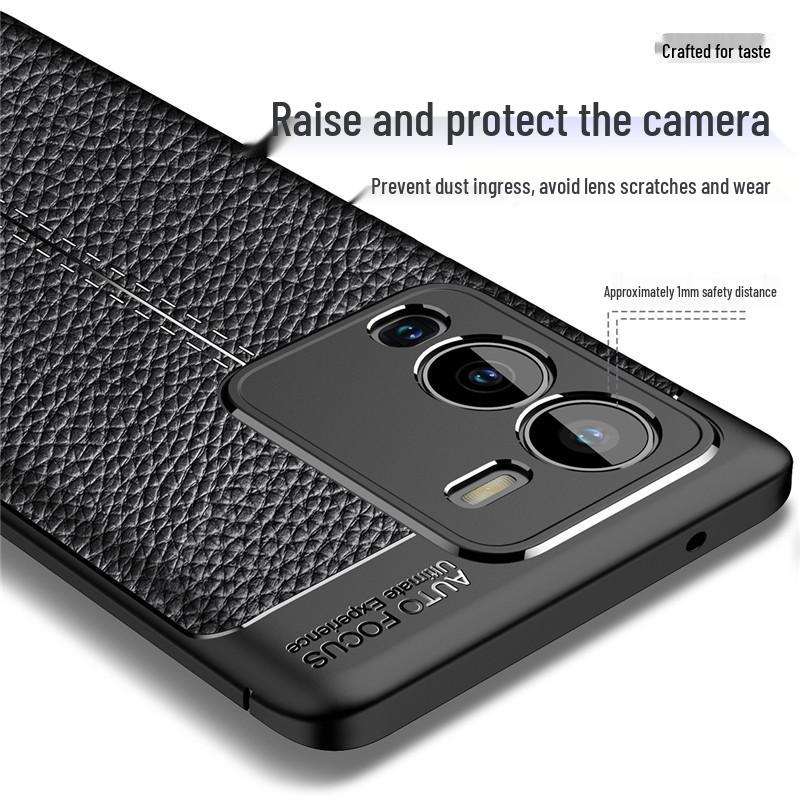 Vivo X27/S15 Pro Lychee Leather Anti-Fall Full Coverage TPU Case