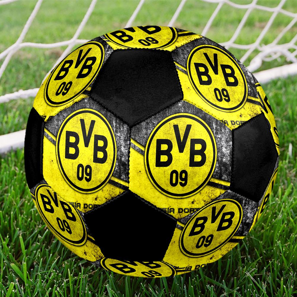 SIZE 5 Borussia Dortmund Soccer Ball Colorful All Ages Machine Stitched PVC Competition Ready Durable High-Bounce