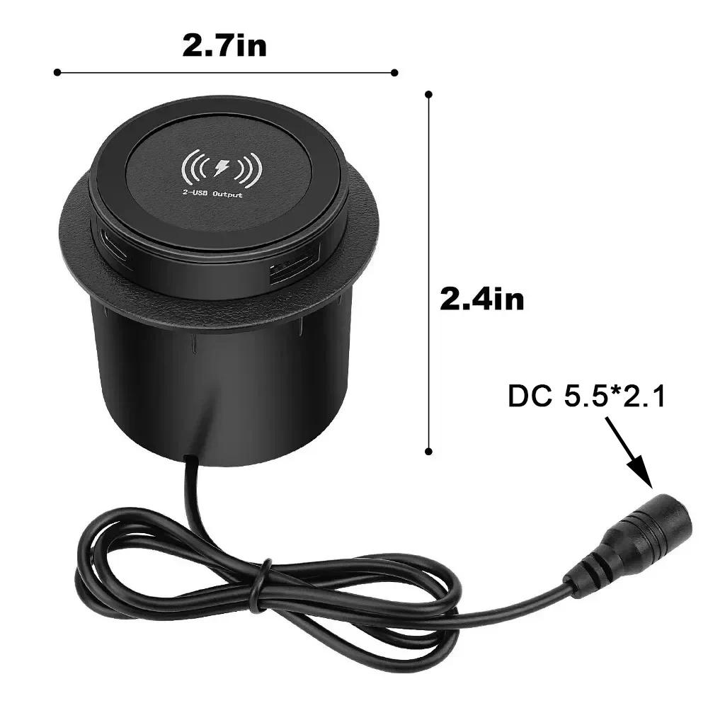 Încărcător wireless 3 în 1, porturi USB de tip C încorporate, stație de încărcare încorporată pentru desktop, pentru iPhone 13, Xiaomi, Airpods, telefon mobil