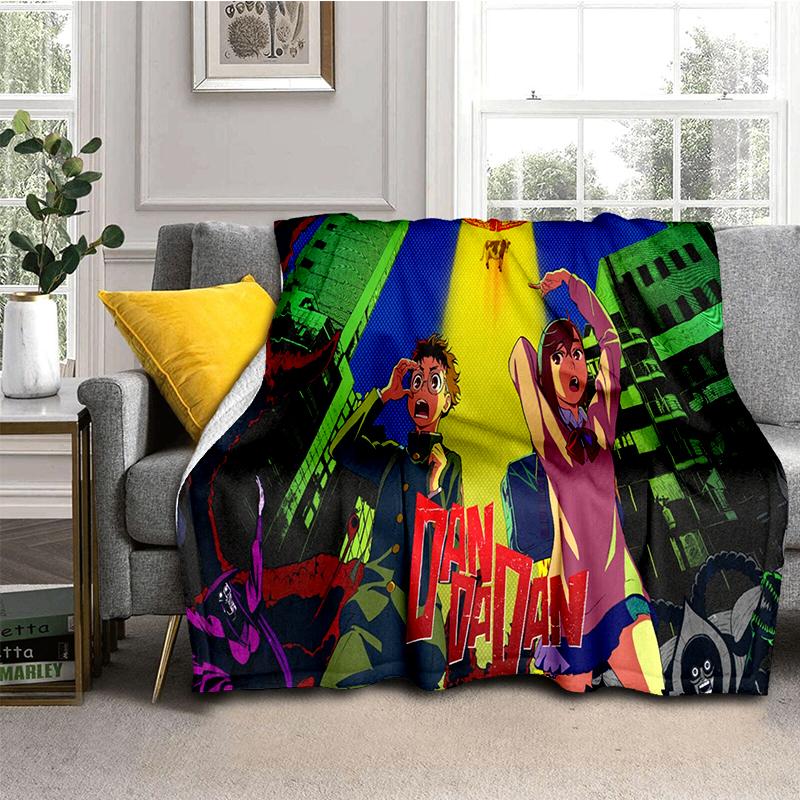 3D DAN DA DAN Anime Cartoon Blanket,Soft Throw Blanket for Home Bedroom Bed Sofa Picnic Travel Office Cover Kids Gift