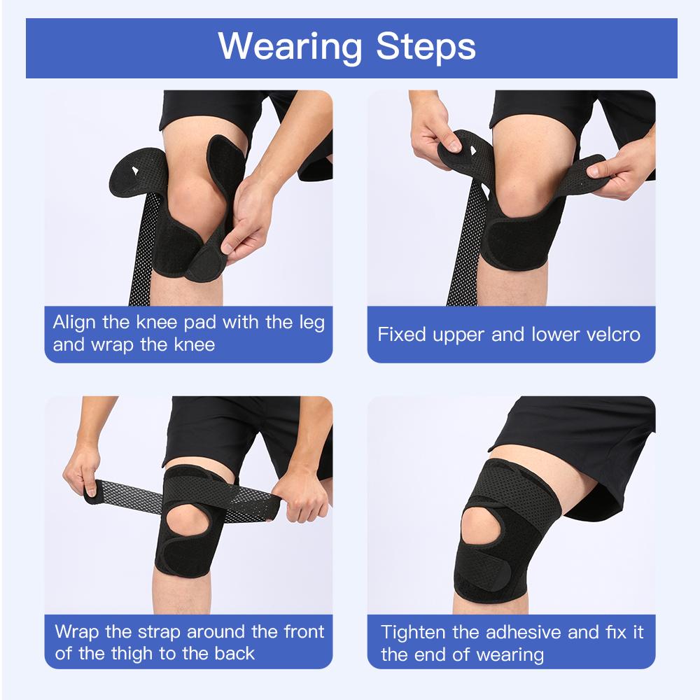Sports Kneepad Pressurized Elastic Knee Pads Knee Support Joints Protector Fitness Gear Injury Recovery Brace Protector Non-Slip
