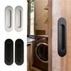 2pcs Sliding Door Handle Embedded Concealed Door Knobs Stainless Steel Cabinet Handles Drawer Buckle Kitchen Sliding Door Pull