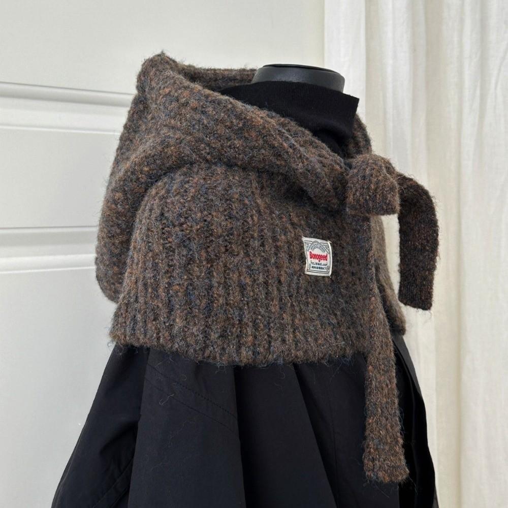 Integrated Shawl Balaclava Hats Winter Warm Beanies Caps Fashion Knitted Pullover Hat