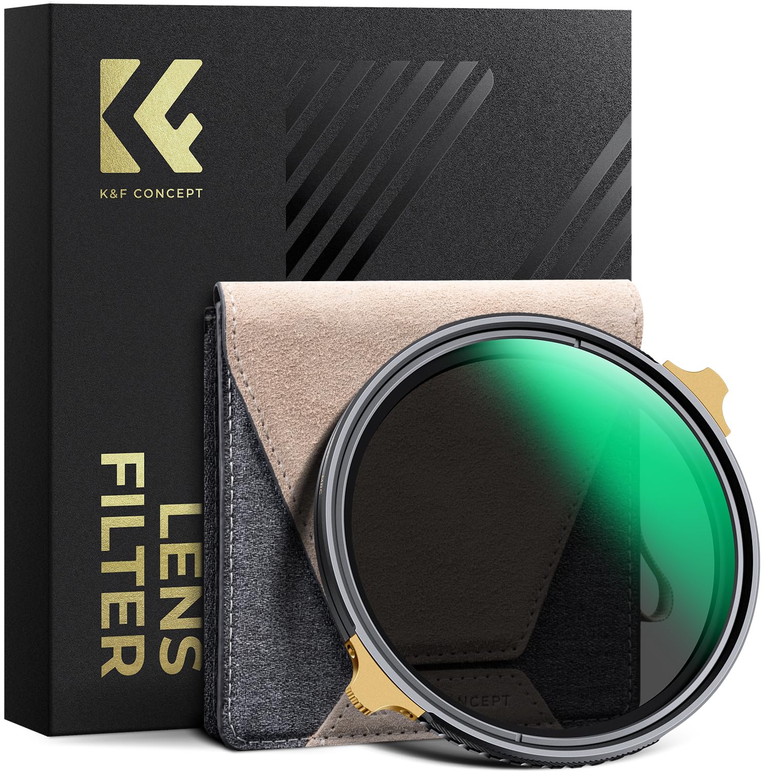 CONCEPT 67mm Variable ND True Color Stops of Light Brass Flare and Ghost No Color Nano No Vignetting K&F Filter, & 0.1% Ultra-Low Reflectivity, ND2-32