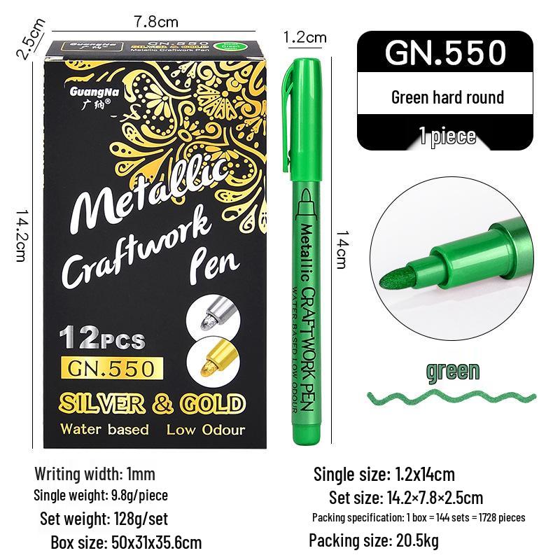 Guangna Gold & Silver Soft Tip Metal Craft Pen - Signature & Graffiti Marker
