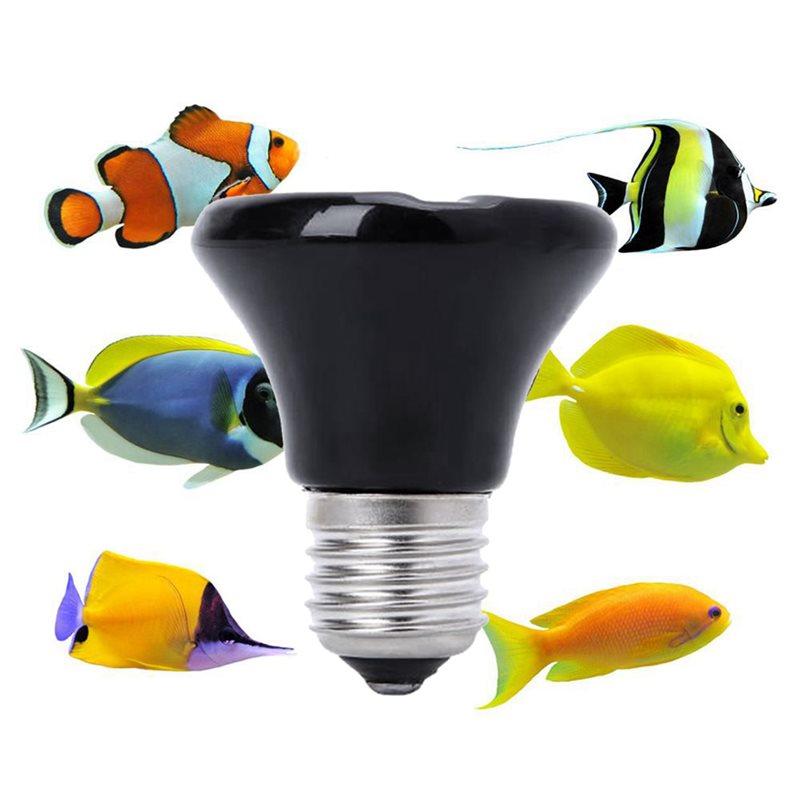 2x Horká 75W E27 Pet topná lampa Černý infračervený emitor Teplá žárovka Pet inkubátor Plazí lampa 220-230V
