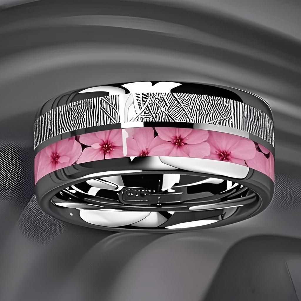 Bagues Fashion Ciel étoilé Bleu Foncé & Incrustation Météorite 8mm Couleur Cuivre Acier Inoxydable pour Hommes Femmes Bijoux de Mariage
