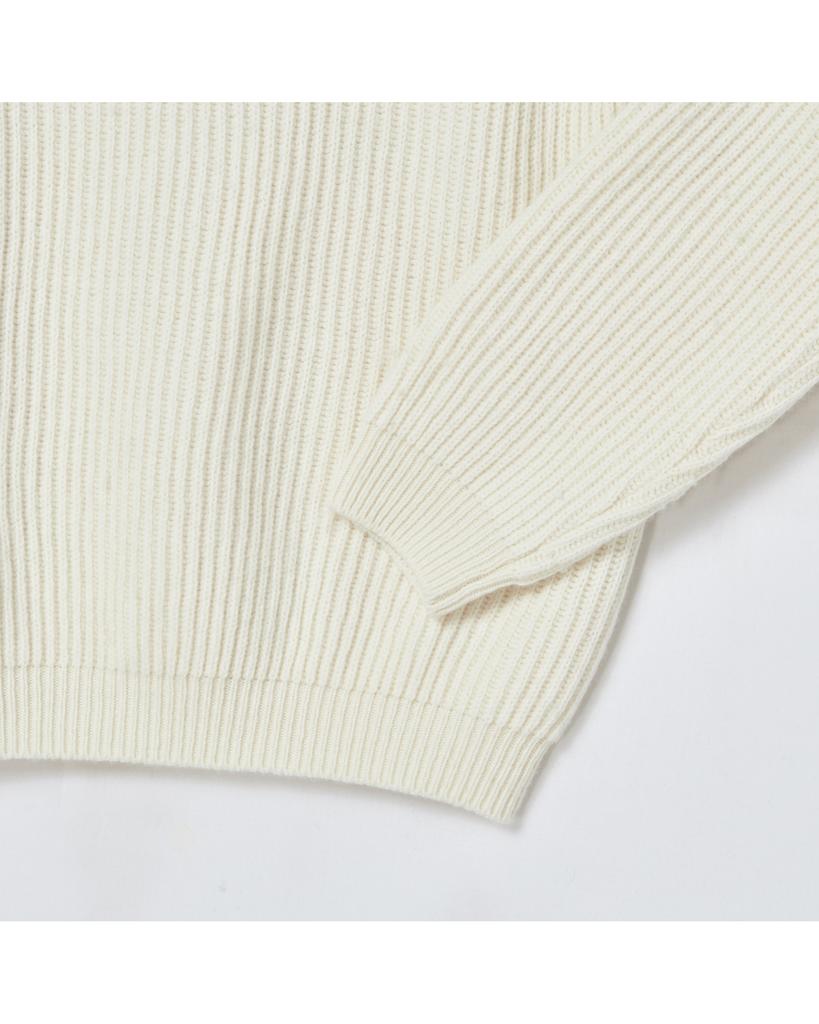 WORTHWHILE MOVEMENT Yak Blended Ribbed Sweater (Ivory)