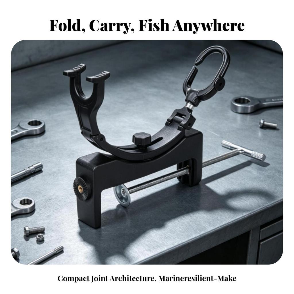 Fishing Rod Holder with Clamp Easy to Install Hardware Multi Angle for Anglers