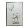 Teddybär mit blauem Ballon Teddybär mit blauem Ballon, 30X40 Cm, Rahmen Holz Helle Eiche, Papier Matt 230 Gsm