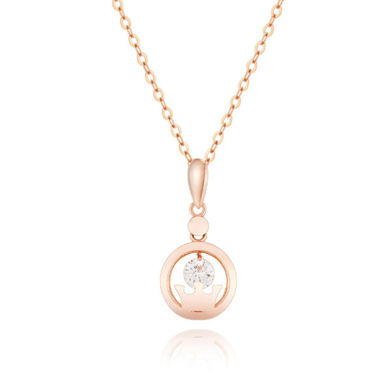 

MAISON DE SHE Намисто з 14-каратного золота з кругом-короною BS01005N Pink Gold