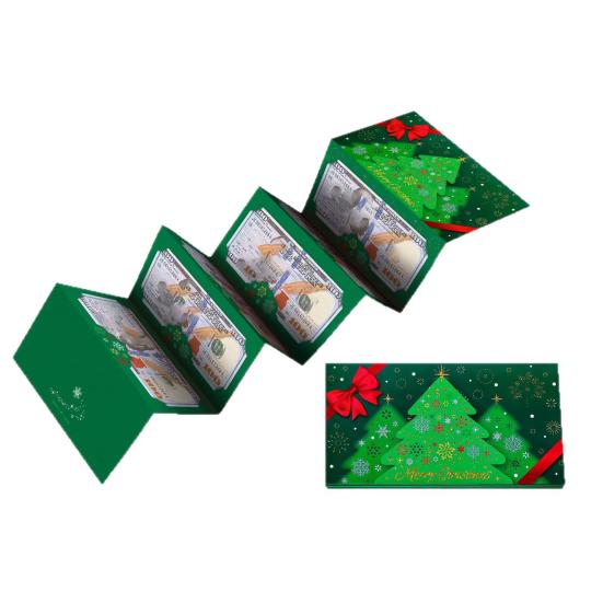 Vánoční karty na peníze Skládací dárkové obálky s kapsou na hotovost DIY sváteční přání pro slavnostní obdarování Párty dekorace