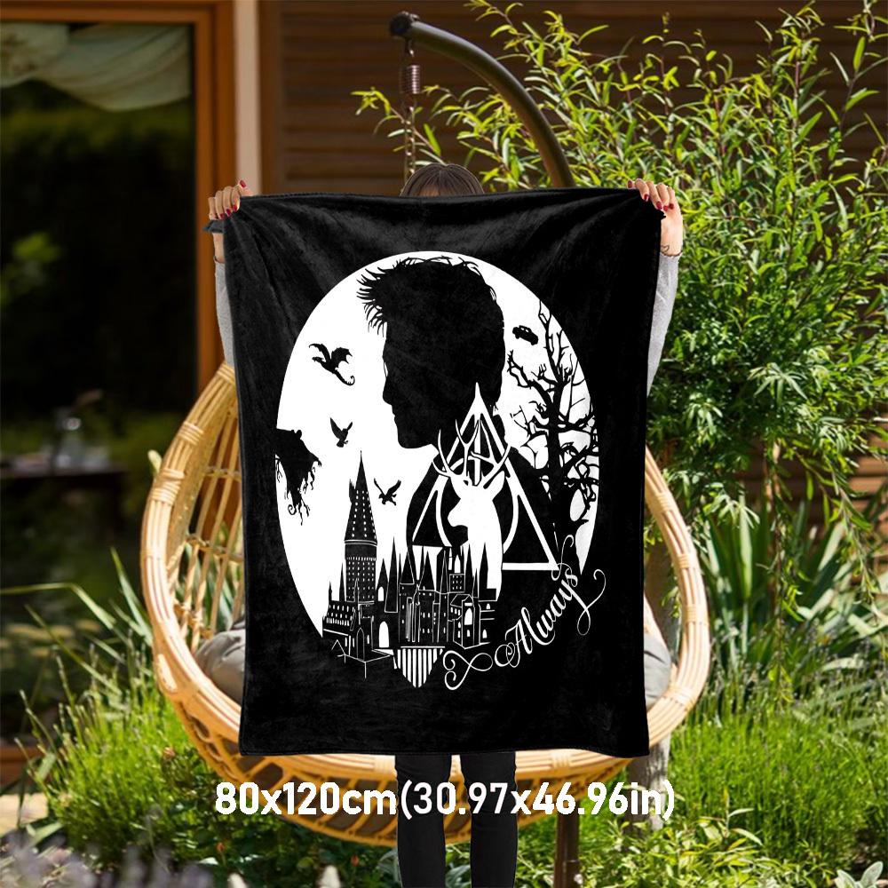 1pc Hogwarts Always Deathly Hallows Outdoor Flannel Throw Blanket All Season Soft Warmth,Home Decor 1031045
