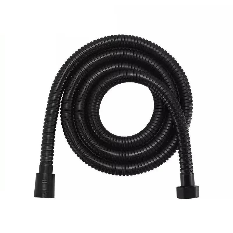 1.5/2M Extendable Garden Hose Shower Pipe Stainless Steel Home Fittings Extension Pipes Bathroom Black/silver Long Plumbing