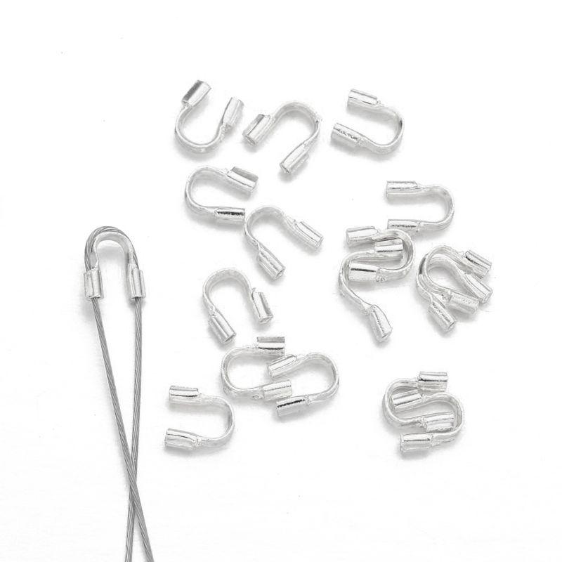 100x Silver Gold Wire Wire Protector Loop U Shape Thread Guardian for DIY Making