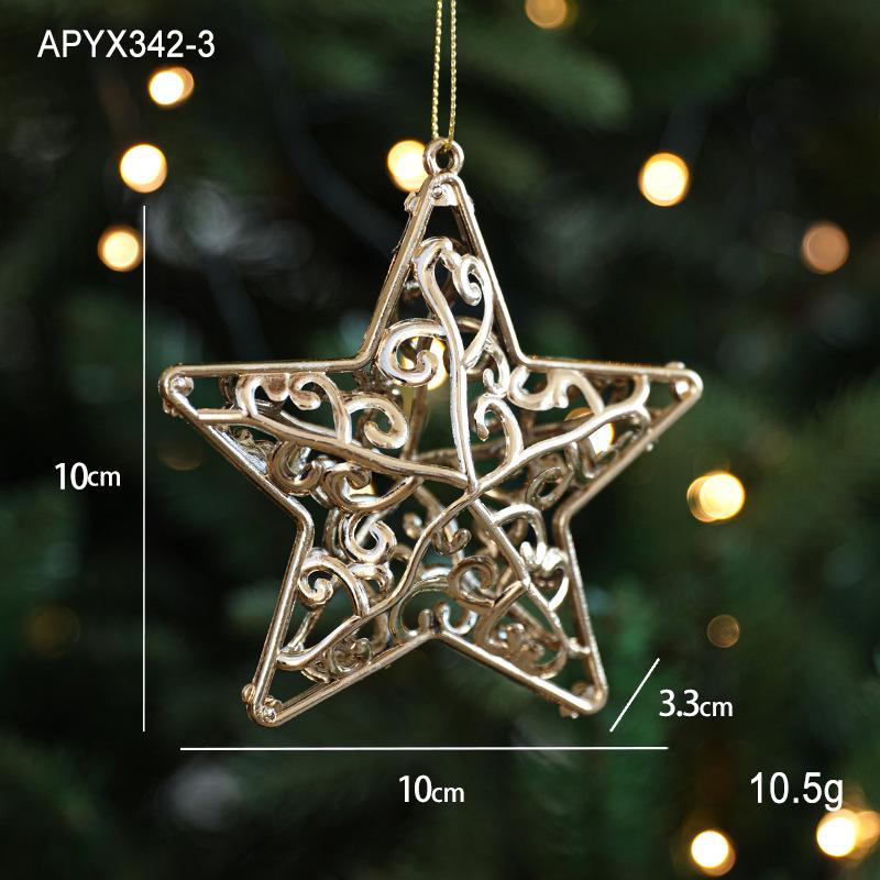 Cross-border Electroplated Christmas Tree Ornaments: Golden Snowflake & Reindeer Pendants
