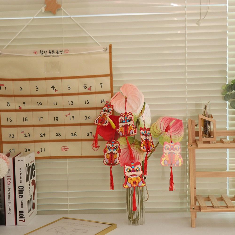 6pcs/set Paper Potted Plant Pendant Tassel Lunar Year Tree Pendant Spring Festival Decorations