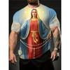 Religious Belief Virgin Mary 3D Printed Our Lady of Guadalupe Pattern T-shirts Casual Fashion Cool Short Sleeve Tops