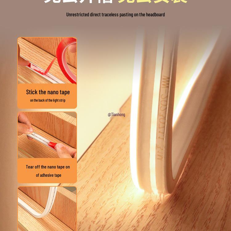 Remote-Controlled Night Light Strip for Eye Protection and Bedroom Ambience